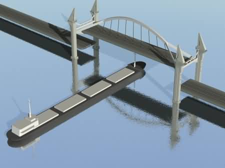 Модель моста с разводным пролетом, отвергнутая.