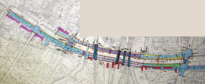 Схема реконструкции участка от Днепропетровской ул. до Атаманского моста