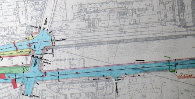 Схема реконструкции Обводного канала в месте пересечения с Глухоозерским шоссе